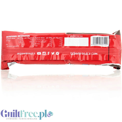 Skinny Food Duo Bar Dark Chocolate & Raspberry - wegański bezglutenowy baton białkowy 2 x 98kcal