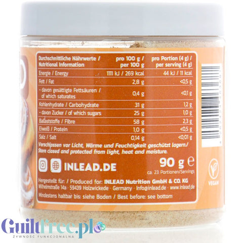Inlead Flavor Powder Cinnamon Roll 90g - błonnikowy aromat słodzący w proszku o smaku Cynamonka z Orzechami