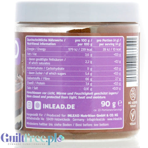 Inlead Flavor Powder Milk Choc 90g - błonnikowy aromat słodzący w proszku bez cukru, Mleczna Czekolada