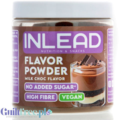 Inlead Flavor Powder Milk Choc 90g - błonnikowy aromat słodzący w proszku bez cukru, Mleczna Czekolada