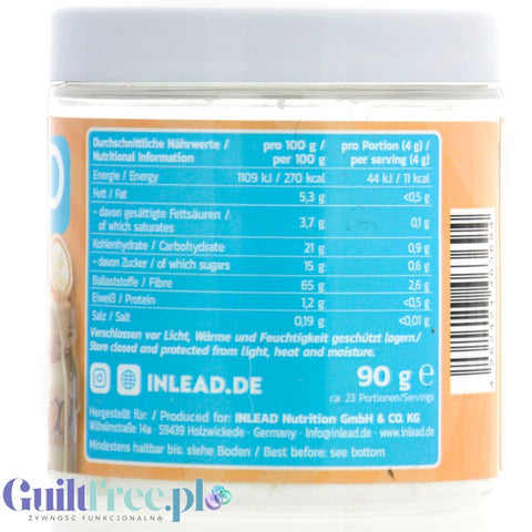 Inlead Flavor Powder White Choc Coconut 90g - błonnikowy aromat słodzący w proszku o smaku Biała Czekolada i Kokos