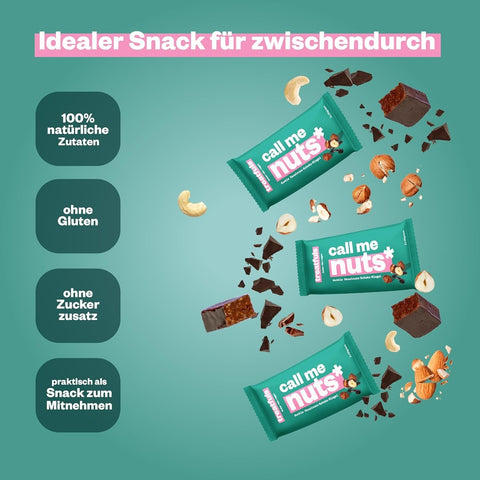 Treatfuls Call Me Nuts wegański organiczny baton z orzechów laskowych i nerkowca z gorzką czekoladą