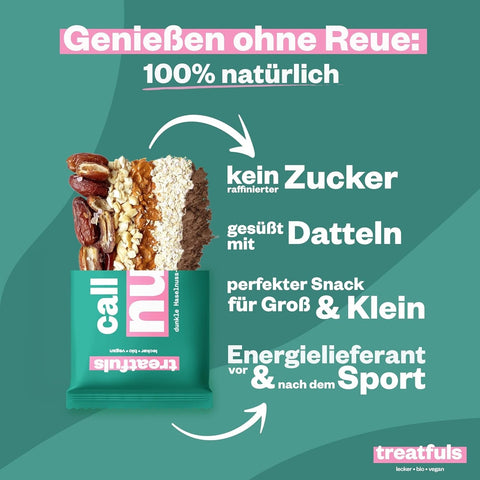 Treatfuls Call Me Nuts wegański organiczny baton z orzechów laskowych i nerkowca z gorzką czekoladą