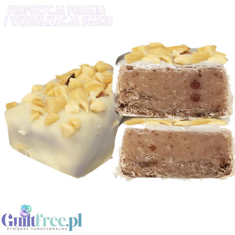 Treatfuls Healthier Than Your Last Relationship - vegan organic bar with hazelnuts and white coating with xylitol