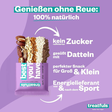 Treatfuls Best Date You'll Ever Have - wegański organiczny batonik z orzeszkami i soloną gorzką czekoladą bez dodatku cukru