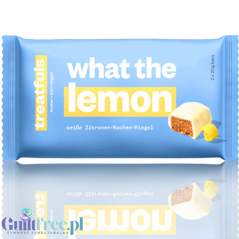 Treatfuls What The Lemon - wegański batonik z cytryną i orzechami laskowymi w białej polewie z ksylitolem