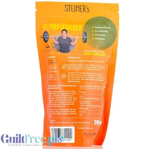 Steiner's Low(er) Carb Nusskuchen - mix do wypieku ciasta orzechowego bez cukru, glutenu i laktozy