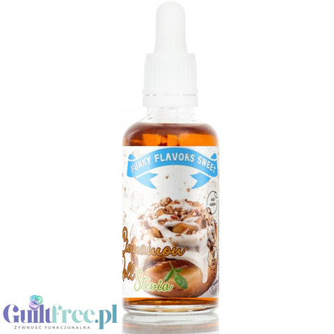 Funky Flavors Sweet Cinnamon Roll STEVIA – sweetener drops with the flavor of cinnamon rolls, without sugar, fat, or calories