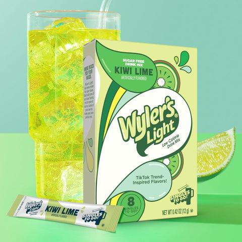 Wyler's Singles To Go Kiwi Lime - saszetki smakowe do wody bez cukru i kcal, smak Kiwi i Limonka