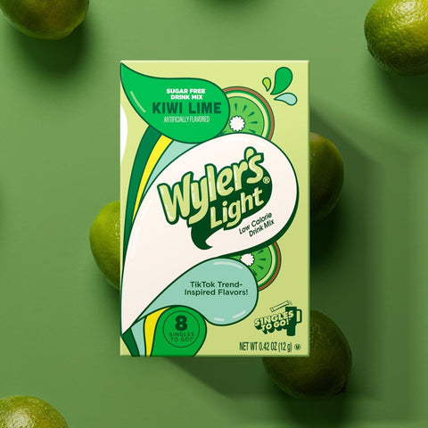 Wyler's Singles To Go Kiwi Lime - saszetki smakowe do wody bez cukru i kcal, smak Kiwi i Limonka