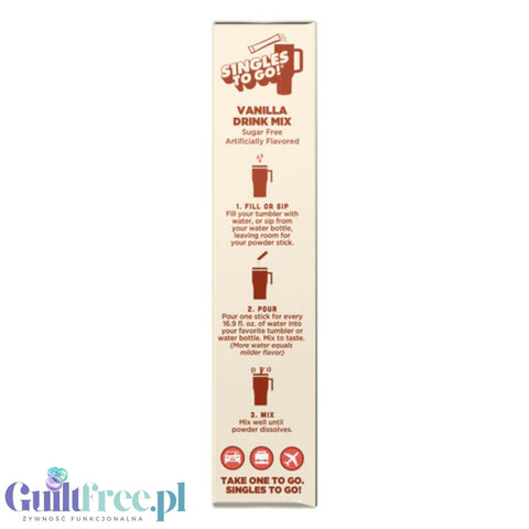Wyler's Singles To Go Vanilla - sugar-free vanilla flavor sachets for drinks and desserts