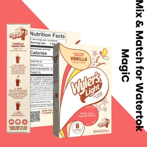 Wyler's Singles To Go Vanilla - sugar-free vanilla flavor sachets for drinks and desserts
