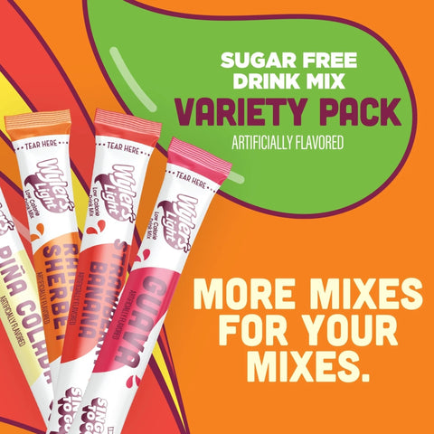 Wyler's Singles To Go 30' Pina Colada, Rainbow Sherbet, Strawberry Banana, Guava - sugar-free and calorie-free flavored sachets 