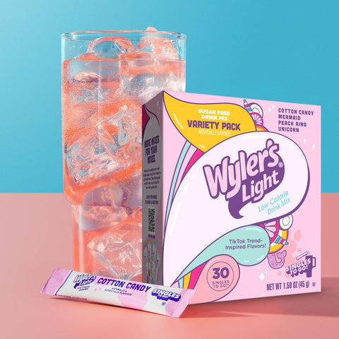 Wyler's Singles To Go '30 Cotton Candy, Mermaid, Peach Ring, Unicorn - viralowe saszetki do wody bez cukru i kcal