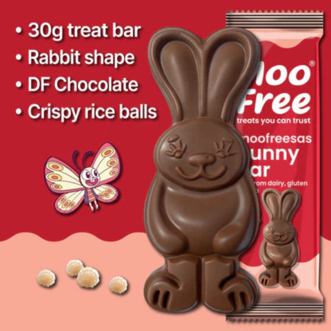 Moo Free Bunny Bar - zajączek z wegańskiej czekolady, bez mleka, soi i glutenu WIELKANOC VEGAN