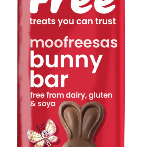 Moo Free Bunny Bar - zajączek z wegańskiej czekolady, bez mleka, soi i glutenu WIELKANOC VEGAN