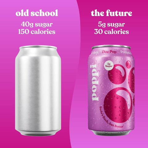 Poppi Prebiotic Soda Doc Pop 355ml - funkcjonalny napój z błonnikiem, stewią i octem jabłkowym