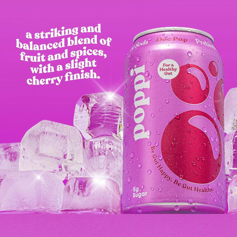 Poppi Prebiotic Soda Doc Pop 355ml - funkcjonalny napój z błonnikiem, stewią i octem jabłkowym