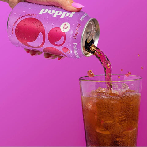 Poppi Prebiotic Soda Doc Pop 355ml - funkcjonalny napój z błonnikiem, stewią i octem jabłkowym