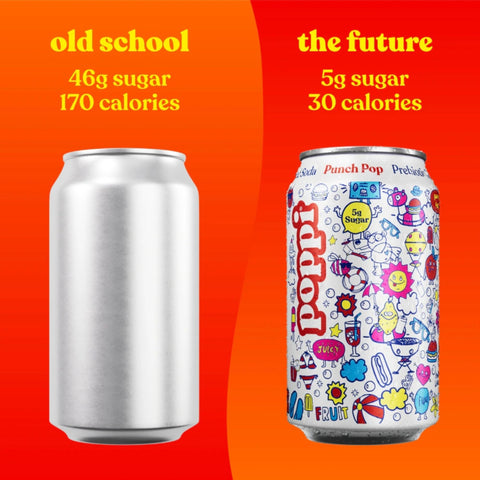 Poppi Prebiotic Soda Punch Pop 355ml – a functional drink with fiber, stevia, and apple cider vinegar
