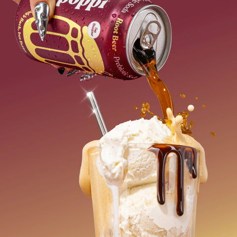 Poppi Prebiotic Soda Root Beer 355ml – a functional drink with fiber, stevia, and apple cider vinegar