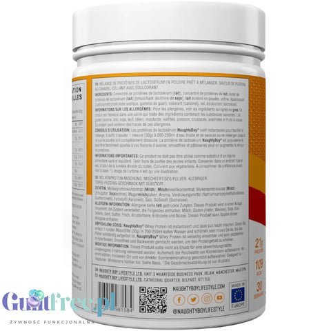 Naughty Boy Whey Premium Protein Sticky Toffee Pudding 900g - a thick protein supplement containing WPI, WPC, and MPC