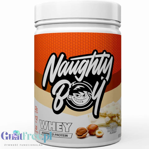 Naughty Boy Whey Premium Protein White Chocolate Hazelnut 900g - a thick protein supplement containing WPI, WPC, and MPC