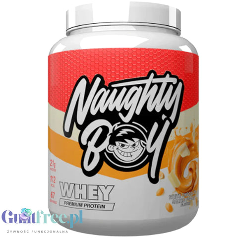 Naughty Boy Whey Premium Protein White Chocolate Salted Peanut 2010g - a rich protein supplement containing WPI, WPC, and MPC