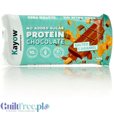 Kayow Protein Chocolate Salted Caramel - sugar-free chocolate protein bar with a salted caramel flavor