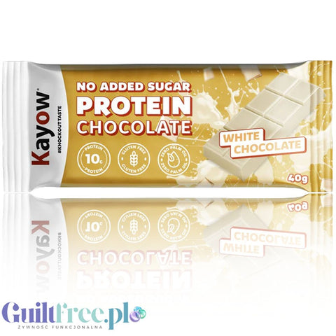 Kayow Protein White Chocolate  - proteinowa biała czekolada bez cukru 25% WPI