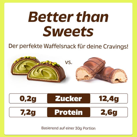 Rocka Nutrition Waffle Protein Bar Pistachio Cream - wegański wafelek białkowy z nadzieniem pistacjowym bez dodatku cukru