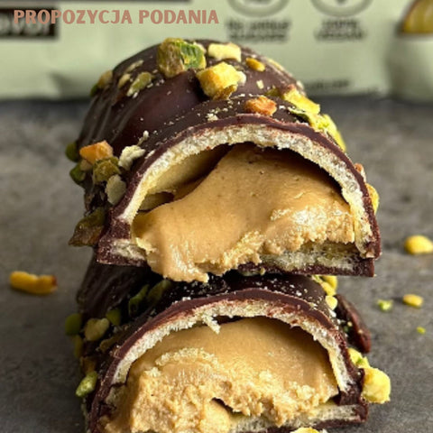Rocka Nutrition Waffle Protein Bar Pistachio Cream - wegański wafelek białkowy z nadzieniem pistacjowym bez dodatku cukru