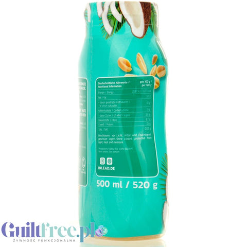 Inlead Peanut Squeeze Coconut 500ml - peanut and coconut spread in a squeeze tube, no added sugar