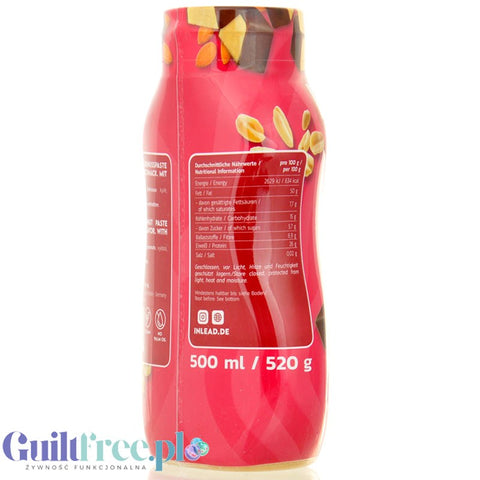 Inlead Peanut Squeeze Marzipan 500ml - squeezable peanut butter in a tube with xylitol