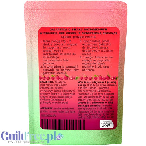 Funky Jelly Wild Strawberry Instant Jelly (3 servings) – sugar-free wild strawberry-flavored jelly