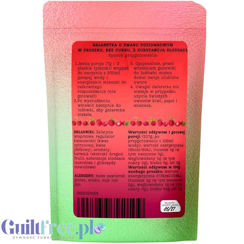 Funky Jelly Wild Strawberry Instant Jelly (15 servings) – sugar-free wild strawberry-flavored jelly