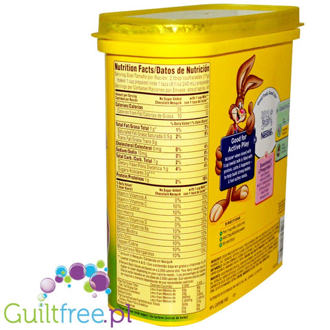 Nesquik ®, Nestle, Chocolate Flavor No Sugar Added 