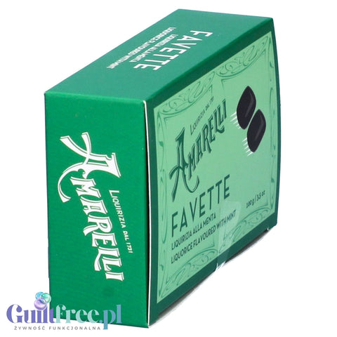 Amarelli Licorice Favette with Mint 100g - Calabrian licorice 100% with natural mint extract