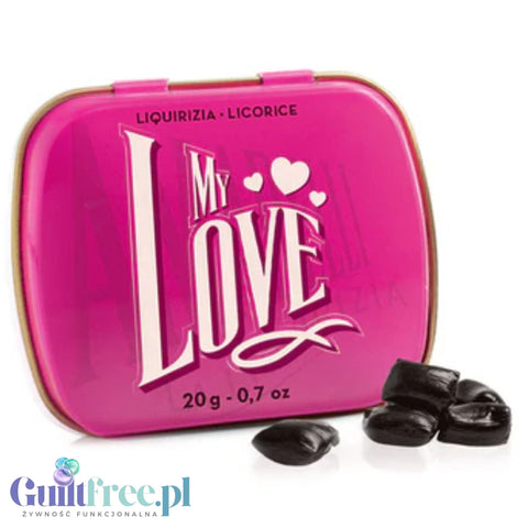 Amarelli Licorice My Love 20g - Calabrian licorice 100% sugar-free in a decorative tin