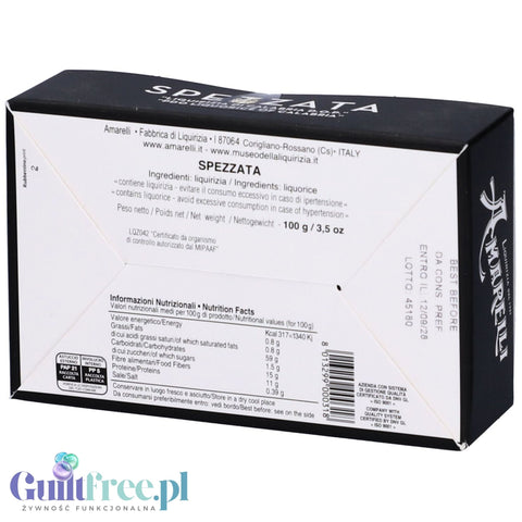 Amarelli Liquirizia Spezzata 100g - czysta kalabryjska lukrecja anyżkowa 100% bez cukru i słodzików