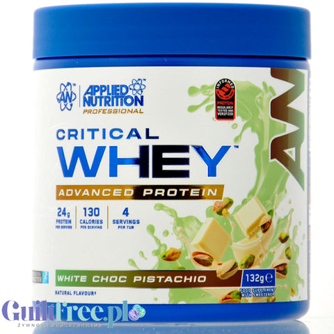 Applied Critical Whey Advanced Protein White Choc Pistachio 132g - odżywka białkowa z WPI, WPH i WPC, 21g białka & 110kcal