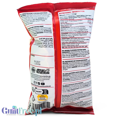 Applied Nutrition Protein Chips Original - wegańskie chipsy proteinowe bez soi i glutenu z oliwą extra virgin