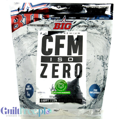 BIG® CFM ISO Zero, Pure Unflavoured 1kg - odżywka białkowa WPI92 CFM Lacprodan®, bezsmakowy
