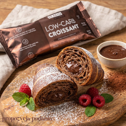 Be Keto Low-Carb Croissant Double Chocolate Inside & Out - keto croissant with chocolate filling, 5.2g carbohydrates, 13g protein