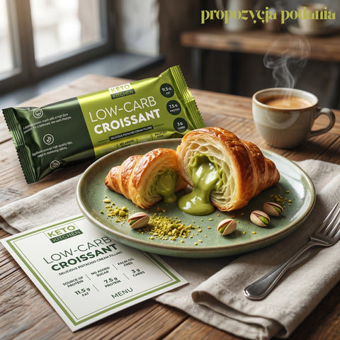 Be Keto Low-Carb Croissant Pistachio Cream Filling - keto croissant with pistachio filling 3g carbohydrates, 7.5g protein