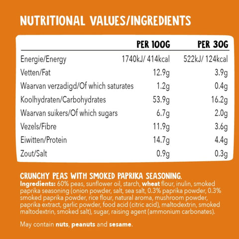 Bites We Love Crunchy Peas Smoked Paprika 30g