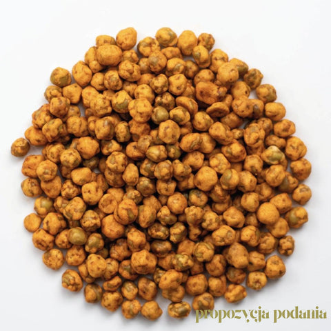 Bites We Love Crunchy Peas Smoked Paprika 30g - chrupiący groszek z wędzoną papryką wegańska przekąska z białkiem i błonnikiem