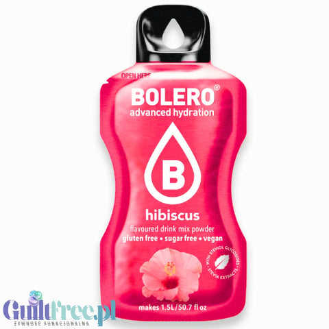 Bolero Drink Hibisucs 9g - saszetka do napojów bez cukru ze stewią, Hibiskus
