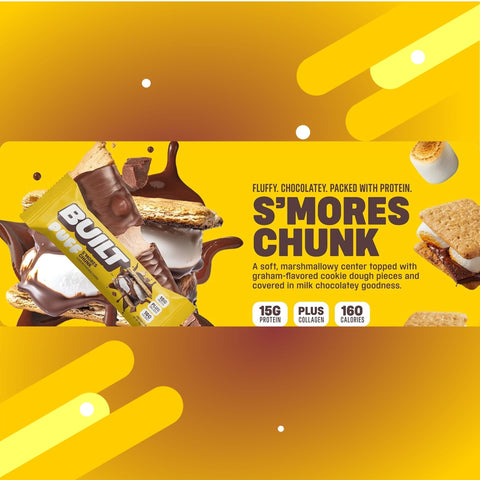 Built Bar Protein Puff S'Mores Chunk - proteinowy baton piankowy w czekoladzie 15g białka 160kcal