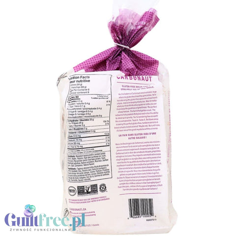 Carbonaut Low Carb Bread Gluten Free Cinnamon Raisin - bezglutenowy KETO biały chleb 3g węglowodanów w kromce